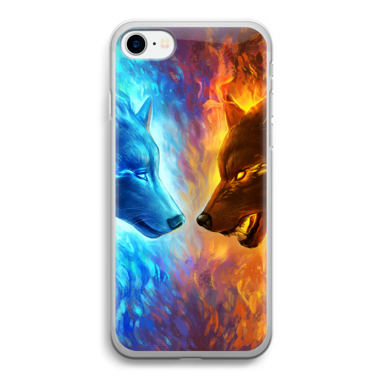 Fire & Ice: iPhone SE 2020 Transparant Hoesje