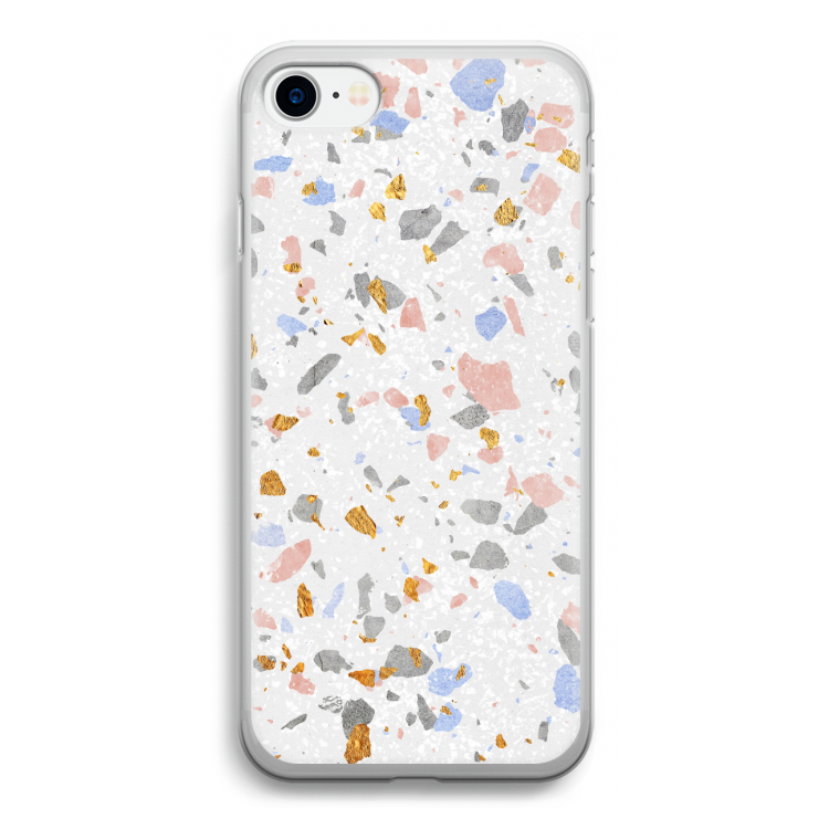 Terrazzo N°8: iPhone SE 2020 Transparant Hoesje