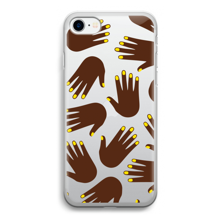 Hands dark: iPhone SE 2020 Transparant Hoesje