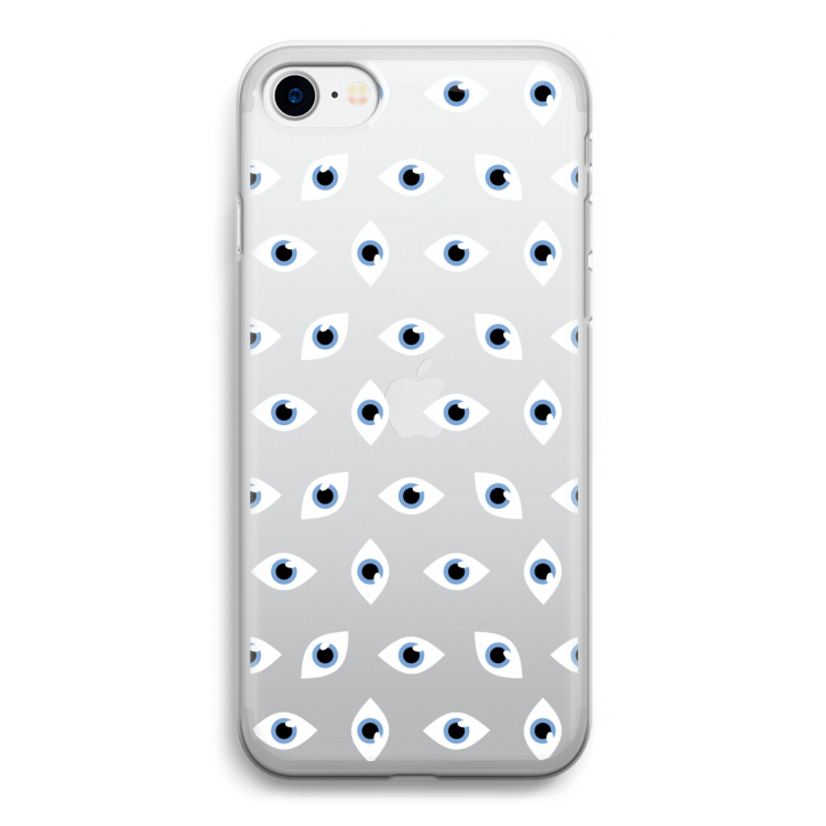 Eyes pattern: iPhone SE 2020 Transparant Hoesje