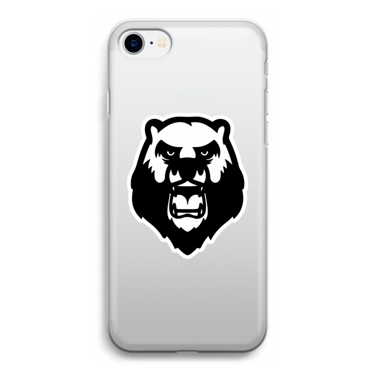 Angry Bear (white): iPhone SE 2020 Transparant Hoesje