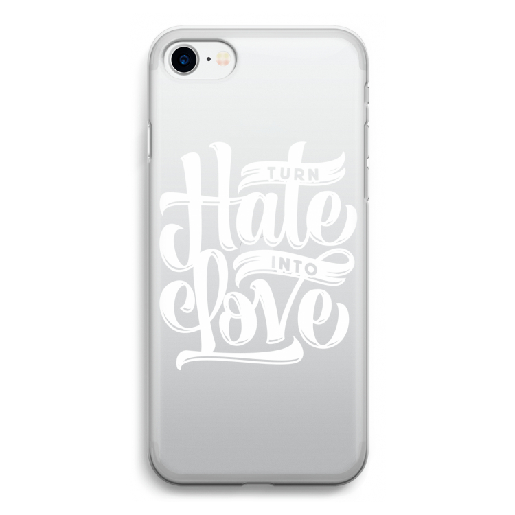 Turn hate into love: iPhone SE 2020 Transparant Hoesje