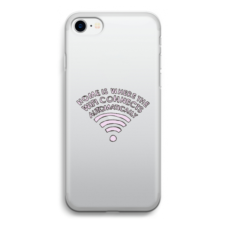 Home Is Where The Wifi Is: iPhone SE 2020 Transparant Hoesje