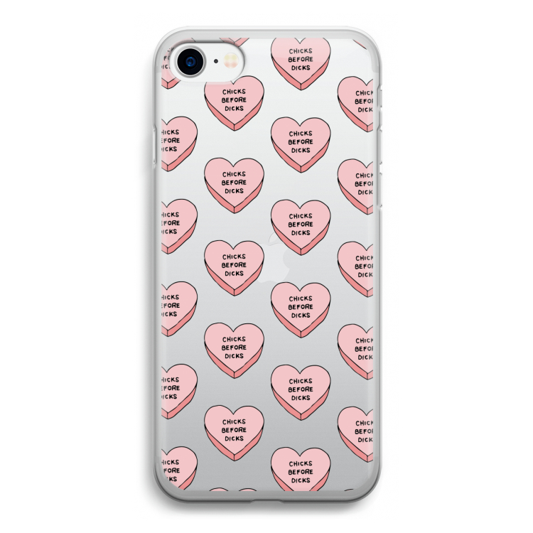 Chicks before dicks: iPhone SE 2020 Transparant Hoesje