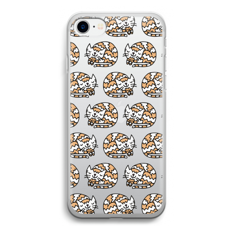 Slapende poes: iPhone SE 2020 Transparant Hoesje