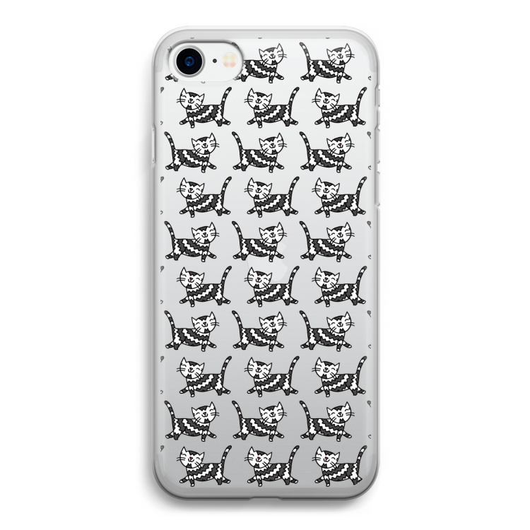 Zwarte poes: iPhone SE 2020 Transparant Hoesje