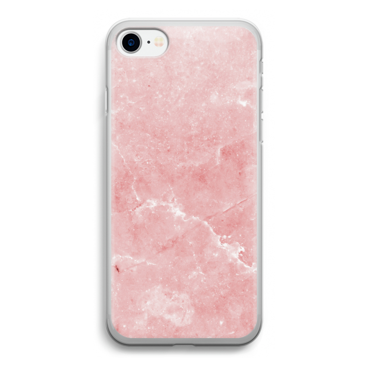 Roze marmer: iPhone SE 2020 Transparant Hoesje