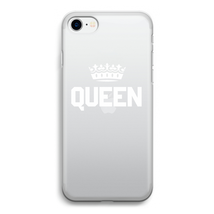 Queen zwart: iPhone SE 2020 Transparant Hoesje