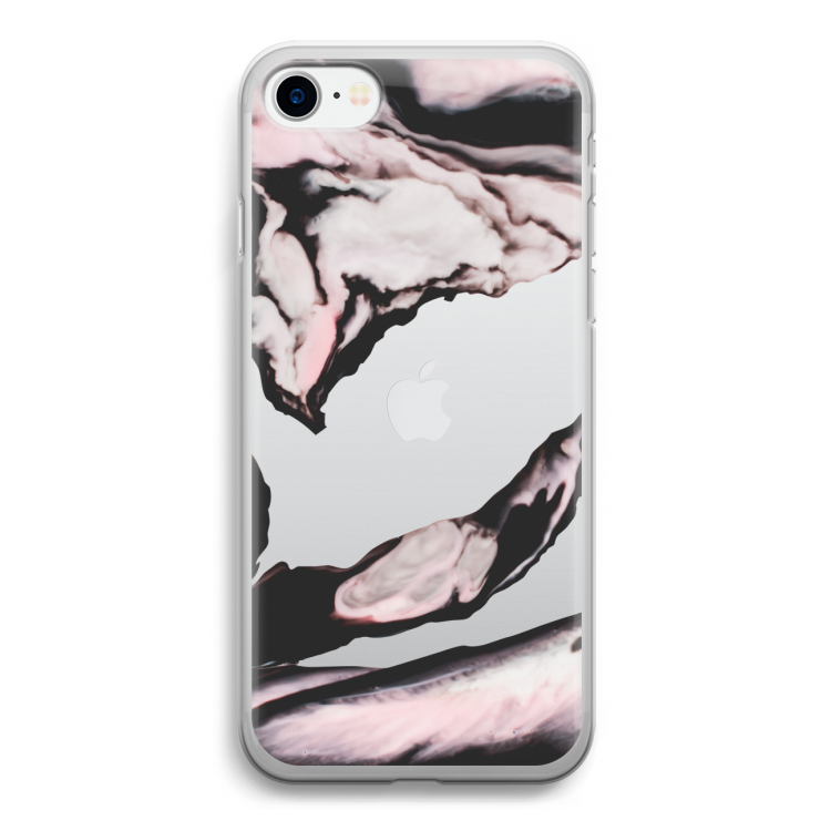 Roze stroom: iPhone SE 2020 Transparant Hoesje