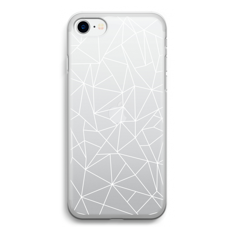 Geometrische lijnen wit: iPhone SE 2020 Transparant Hoesje