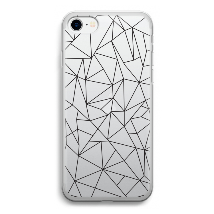 Geometrische lijnen zwart: iPhone SE 2020 Transparant Hoesje