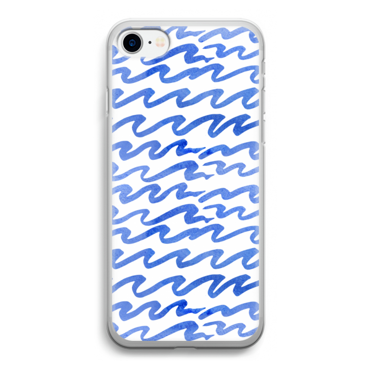 Blauwe golven: iPhone SE 2020 Transparant Hoesje
