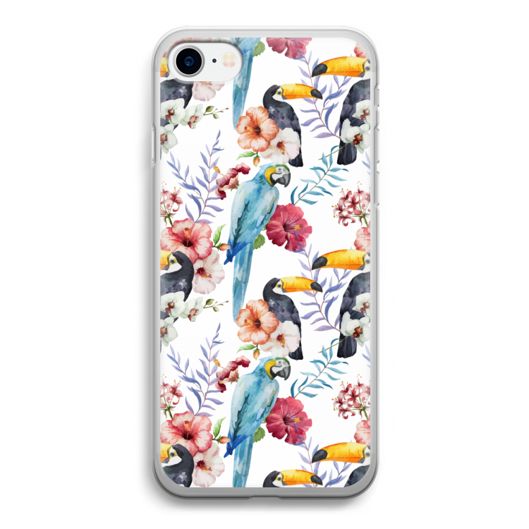 Bloemen tukan: iPhone SE 2020 Transparant Hoesje