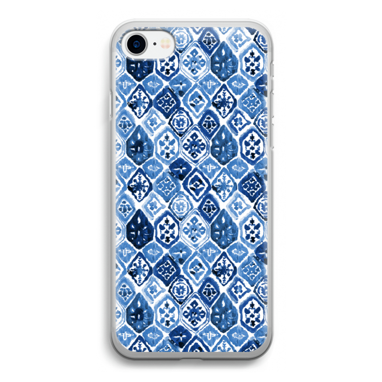 Blauw motief: iPhone SE 2020 Transparant Hoesje