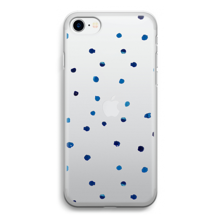Blauwe stippen: iPhone SE 2020 Transparant Hoesje
