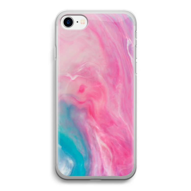 Roze explosie: iPhone SE 2020 Transparant Hoesje