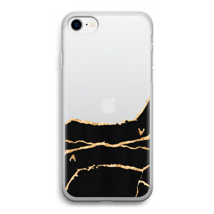 Gouden marmer: iPhone SE 2020 Transparant Hoesje