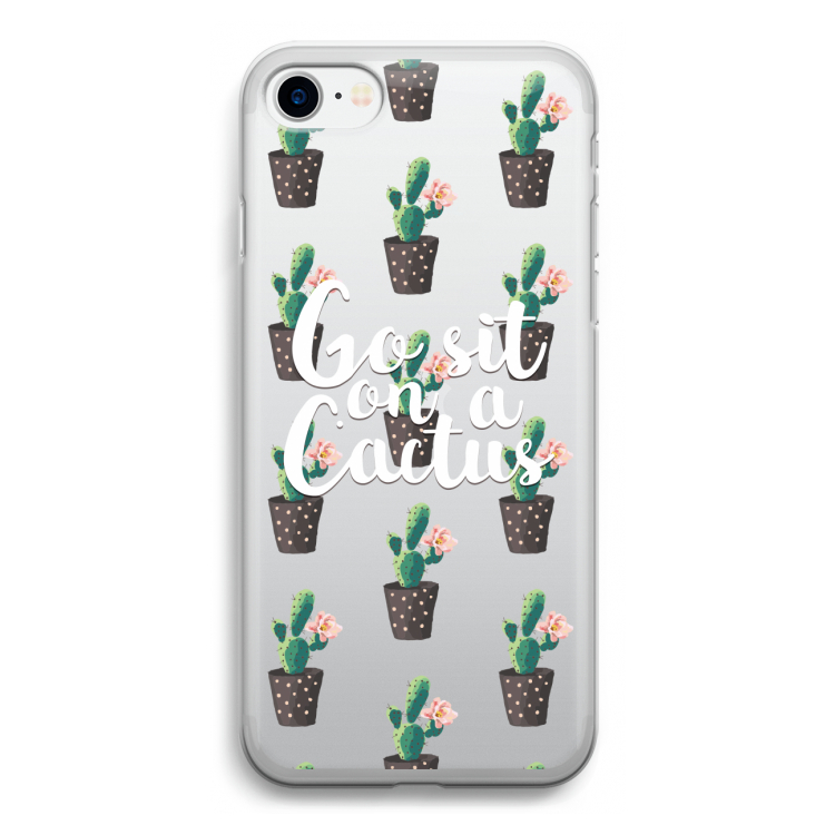 Cactus quote: iPhone SE 2020 Transparant Hoesje