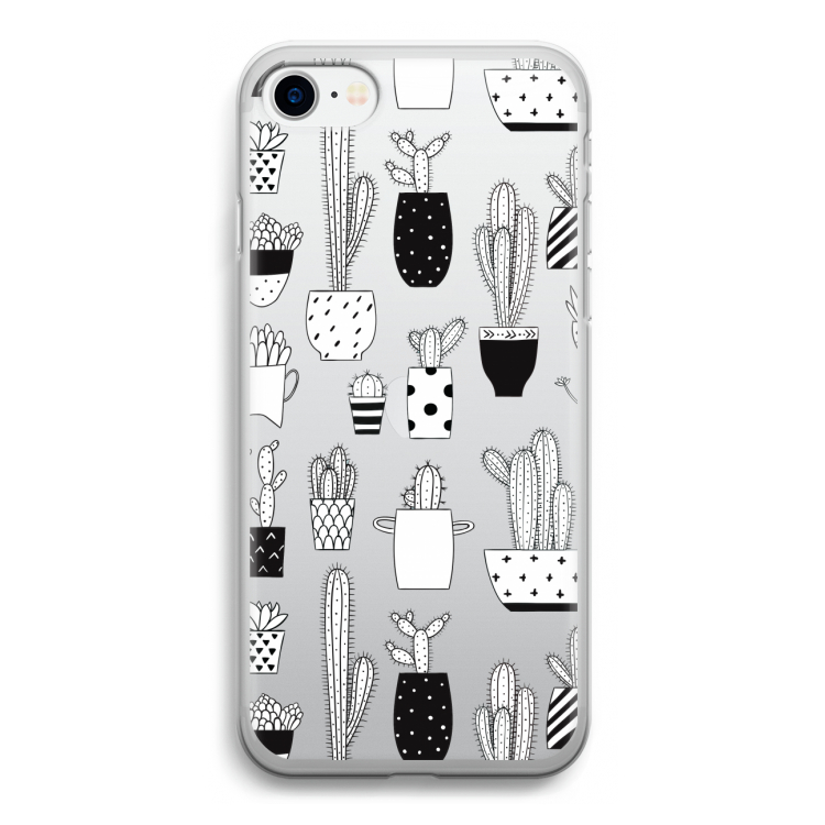 Cactusmotief: iPhone SE 2020 Transparant Hoesje
