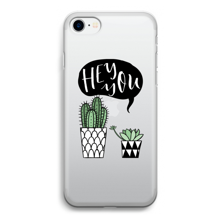 Hey you cactus: iPhone SE 2020 Transparant Hoesje
