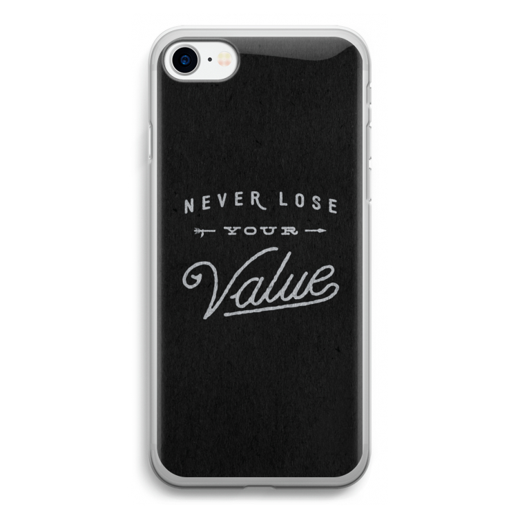 Never lose your value: iPhone SE 2020 Transparant Hoesje