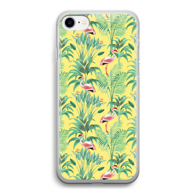 Flamingo party: iPhone SE 2020 Transparant Hoesje
