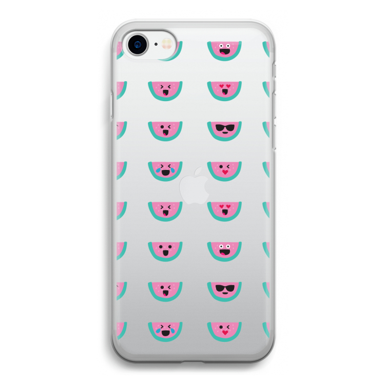 Smiley watermeloenprint: iPhone SE 2020 Transparant Hoesje