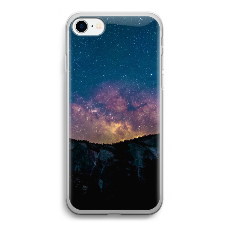 Travel to space: iPhone SE 2020 Transparant Hoesje