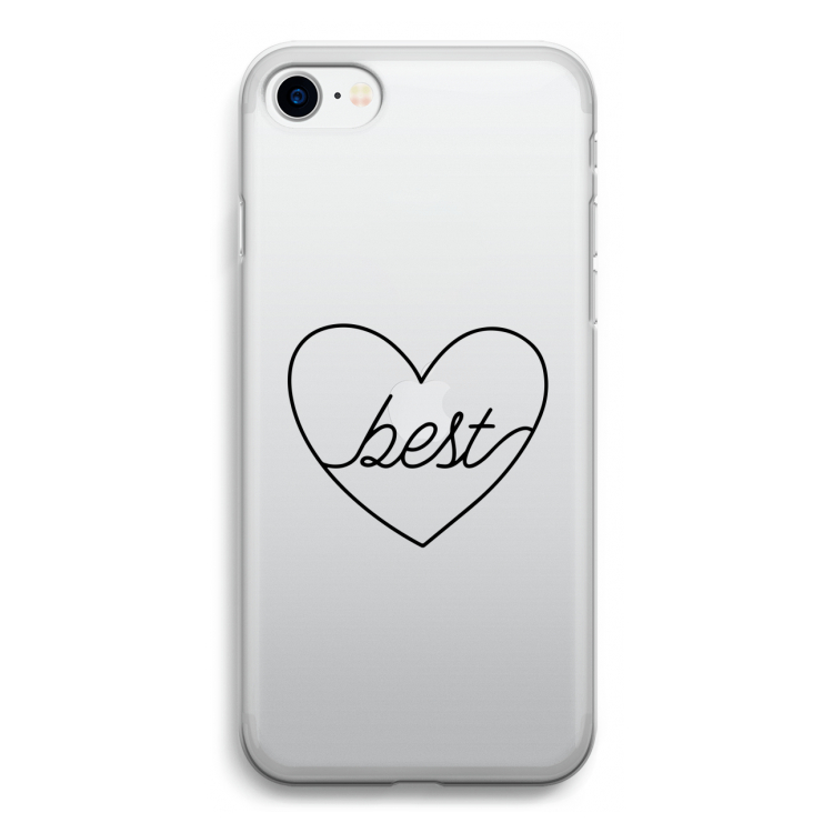 Best heart black: iPhone SE 2020 Transparant Hoesje