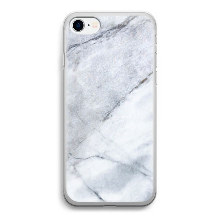 Witte marmer: iPhone SE 2020 Transparant Hoesje