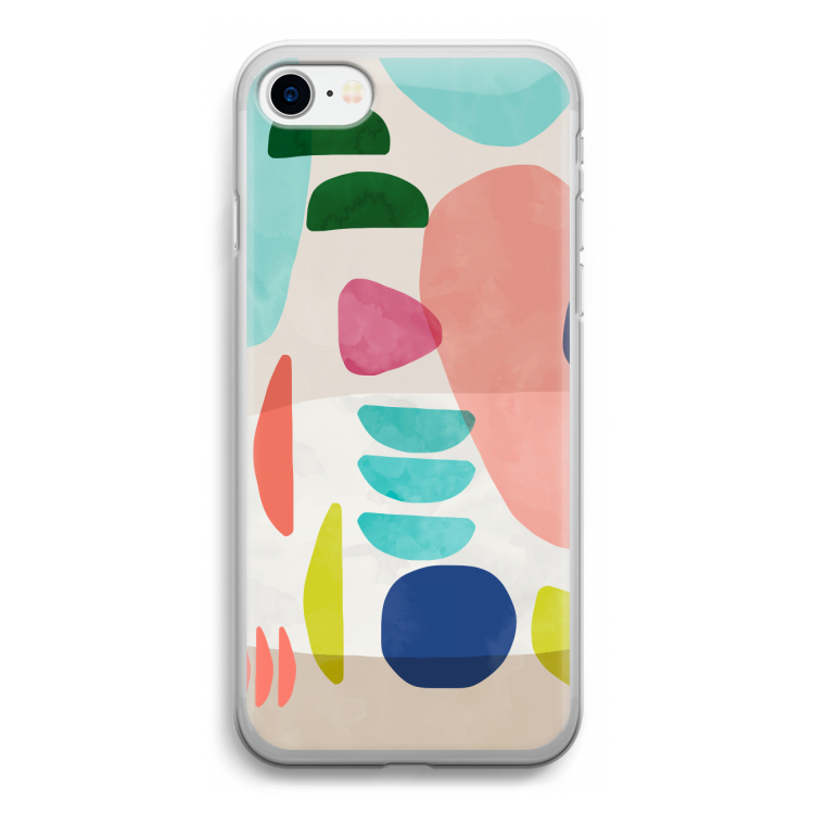 Bold Rounded Shapes: iPhone SE 2020 Transparant Hoesje