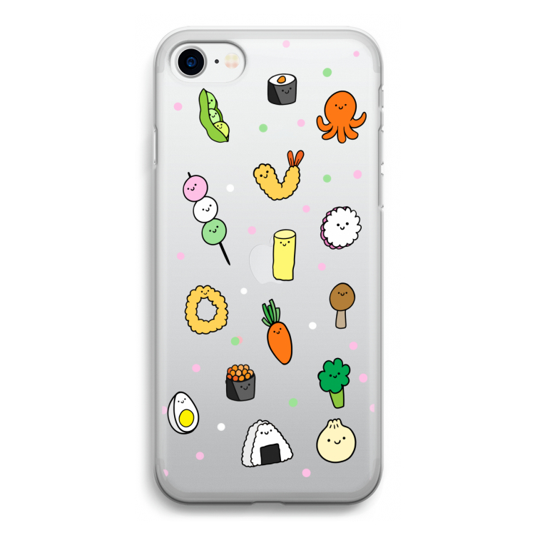 Happy bento friends: iPhone SE 2020 Transparant Hoesje