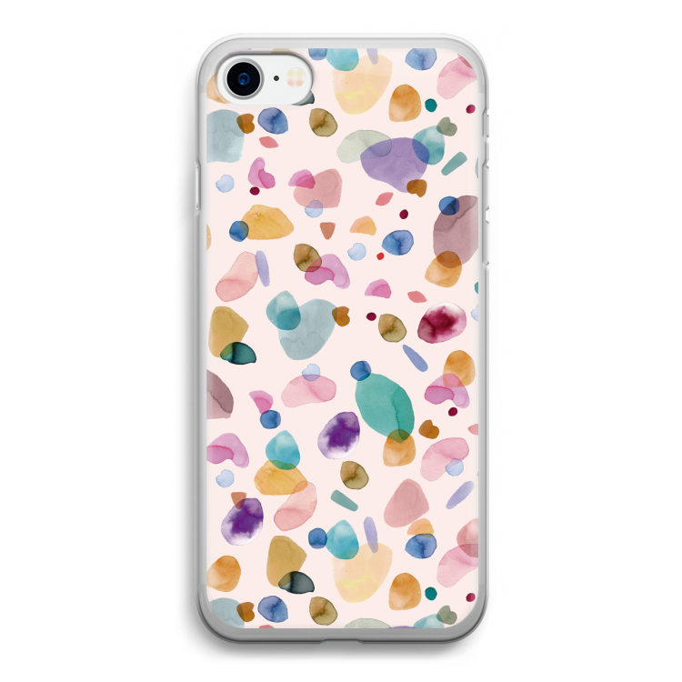 Terrazzo Memphis Pink: iPhone SE 2020 Transparant Hoesje