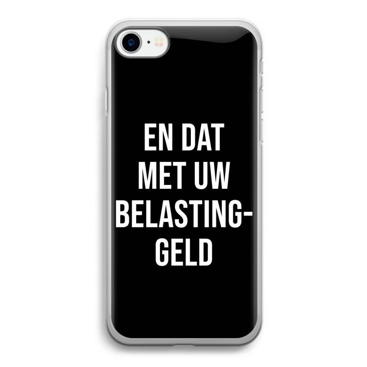 Belastinggeld - Zwart: iPhone SE 2020 Transparant Hoesje