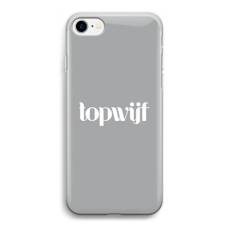 Topwijf Grijs Wit: iPhone SE 2020 Transparant Hoesje