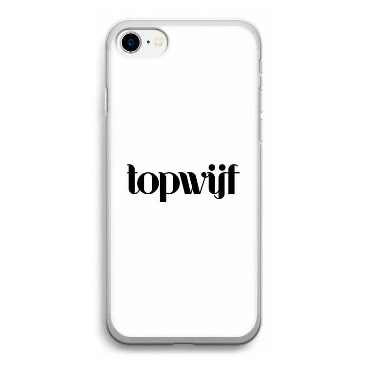 Topwijf Wit: iPhone SE 2020 Transparant Hoesje