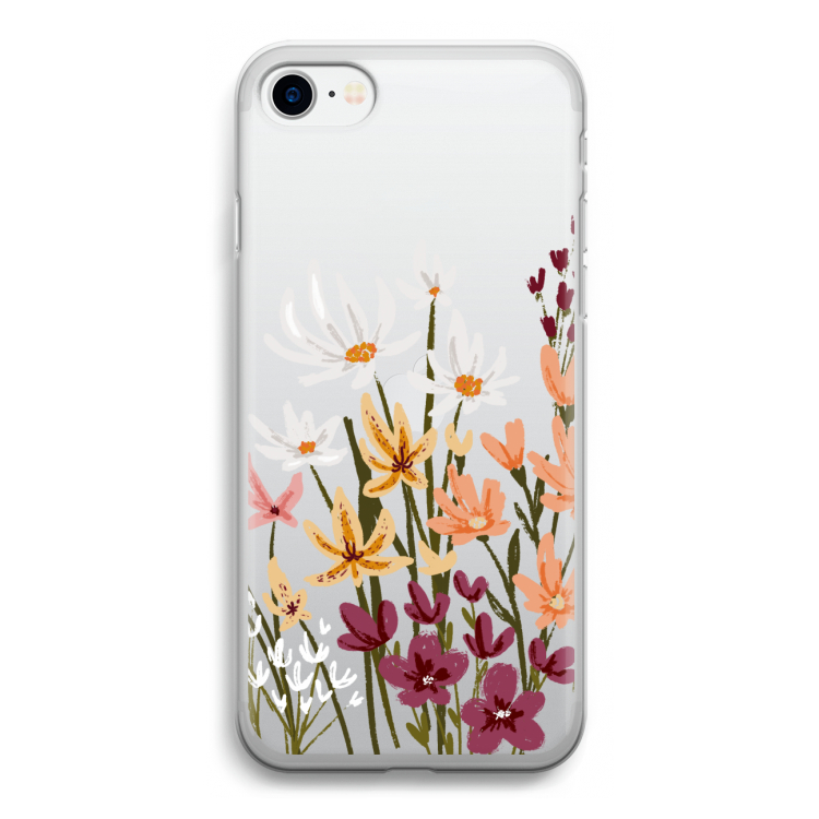 Painted wildflowers: iPhone SE 2020 Transparant Hoesje