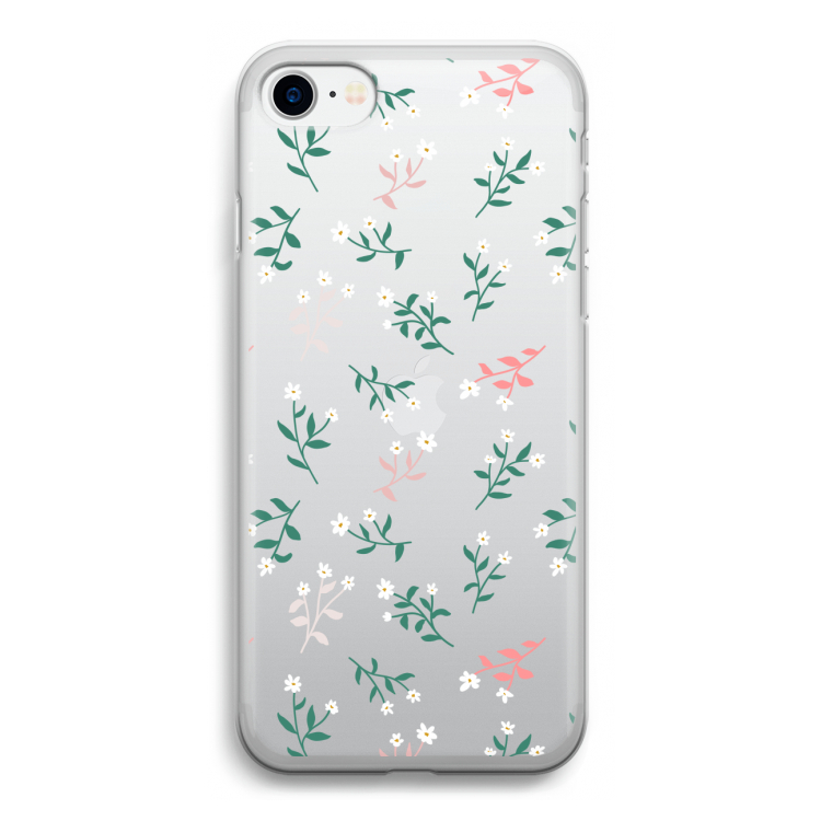 Small white flowers: iPhone SE 2020 Transparant Hoesje