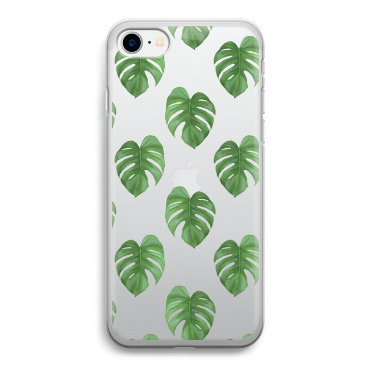 Monstera leaves: iPhone SE 2020 Transparant Hoesje