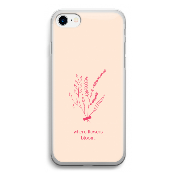 Where flowers bloom: iPhone SE 2020 Transparant Hoesje