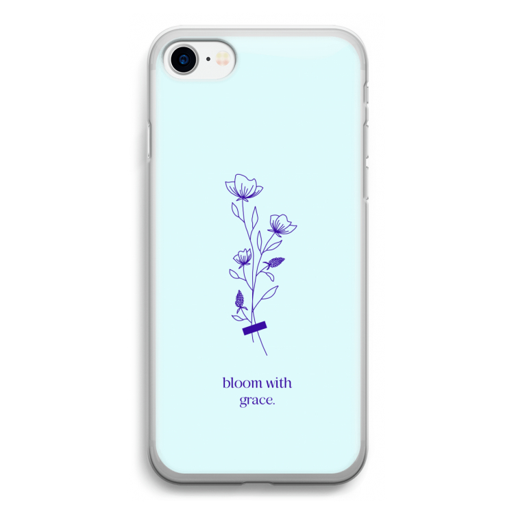 Bloom with grace: iPhone SE 2020 Transparant Hoesje