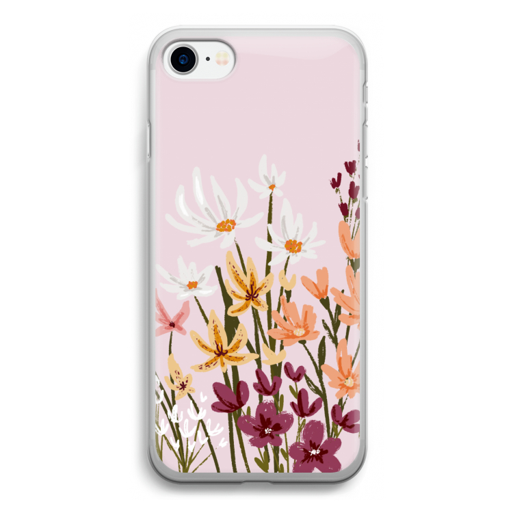Painted wildflowers: iPhone SE 2020 Transparant Hoesje