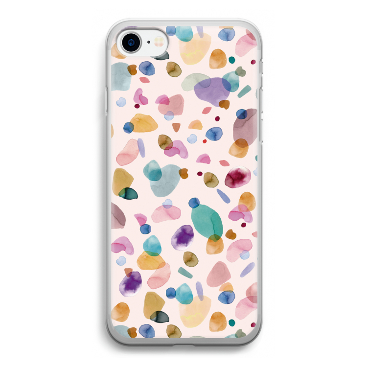 Terrazzo Memphis Pink: iPhone SE 2020 Transparant Hoesje