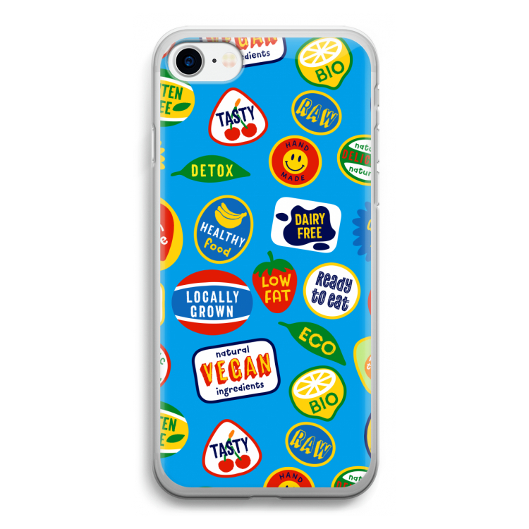 Fruitsticker: iPhone SE 2020 Transparant Hoesje