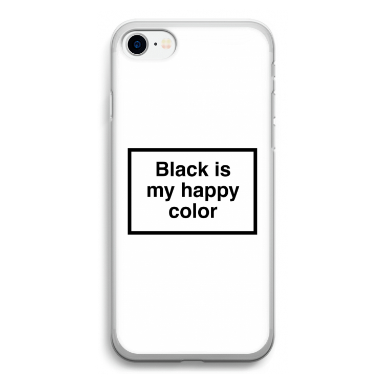 Black is my happy color: iPhone SE 2020 Transparant Hoesje