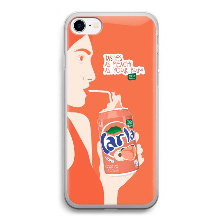 Peach please!: iPhone SE 2020 Transparant Hoesje