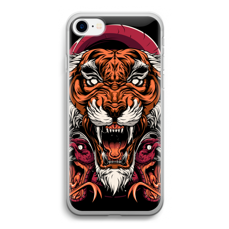 Tiger and Rattlesnakes: iPhone SE 2020 Transparant Hoesje
