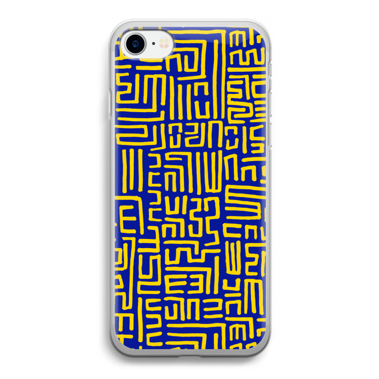 Majorelle Blue Print: iPhone SE 2020 Transparant Hoesje