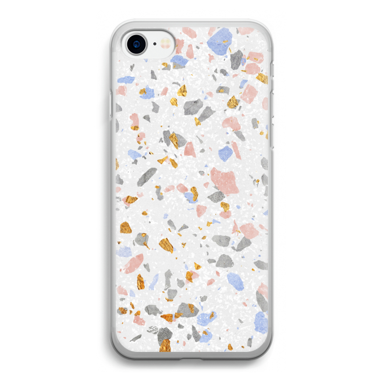 Terrazzo N°8: iPhone SE 2020 Transparant Hoesje