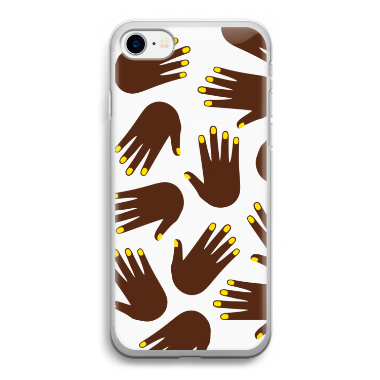 Hands dark: iPhone SE 2020 Transparant Hoesje